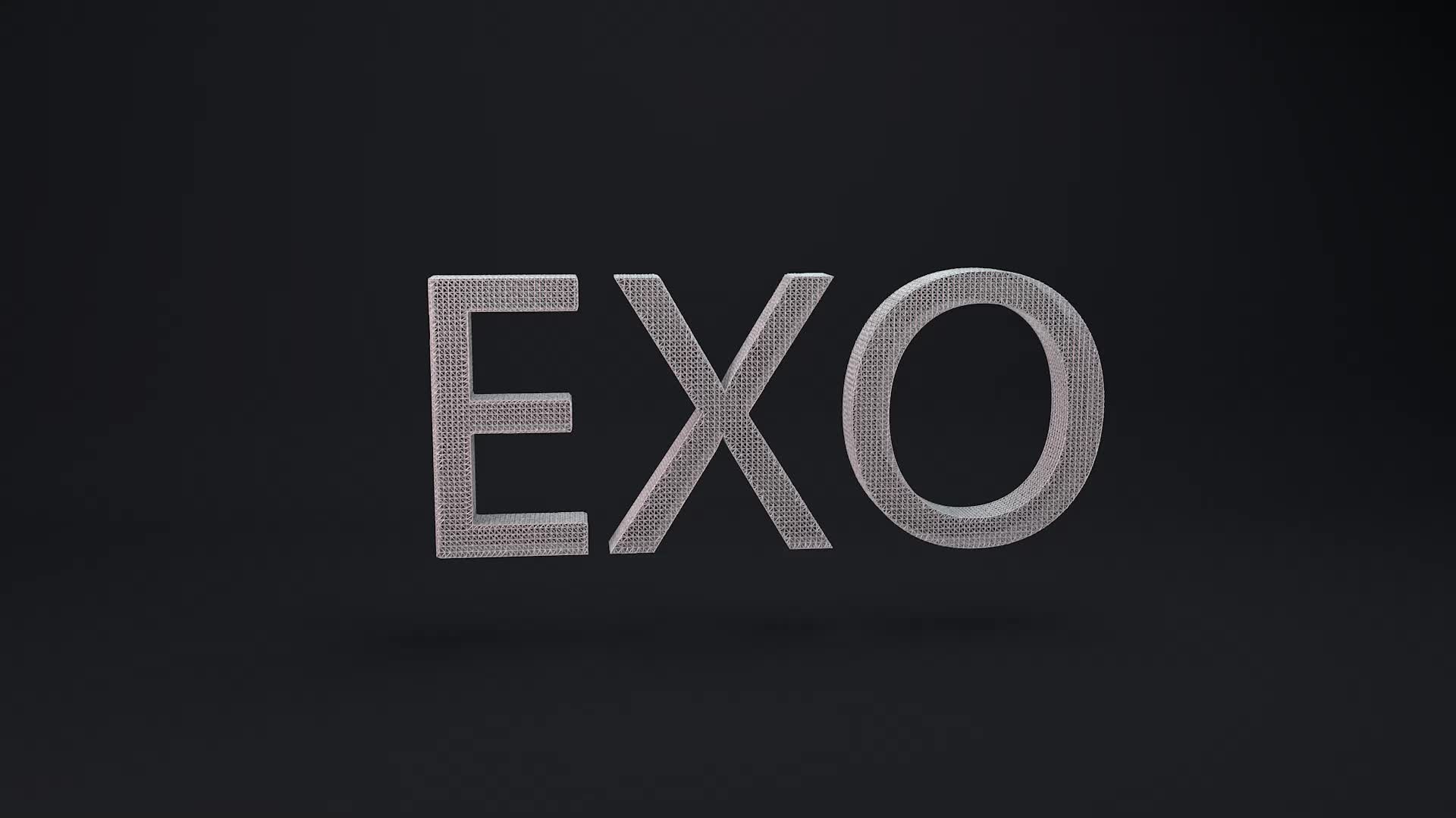 运用c4d中的毛发功能制作的exologo