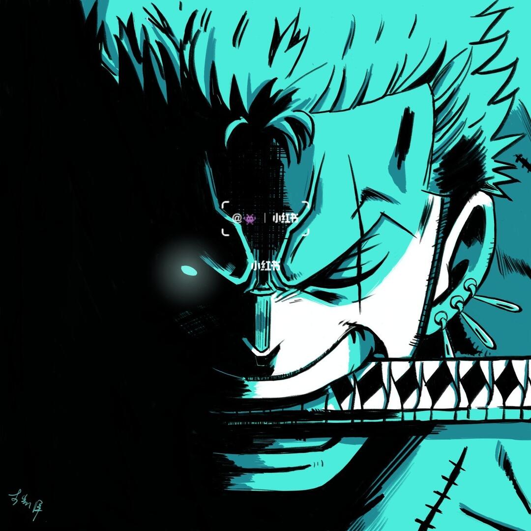 手绘索隆海贼王暗黑系头像