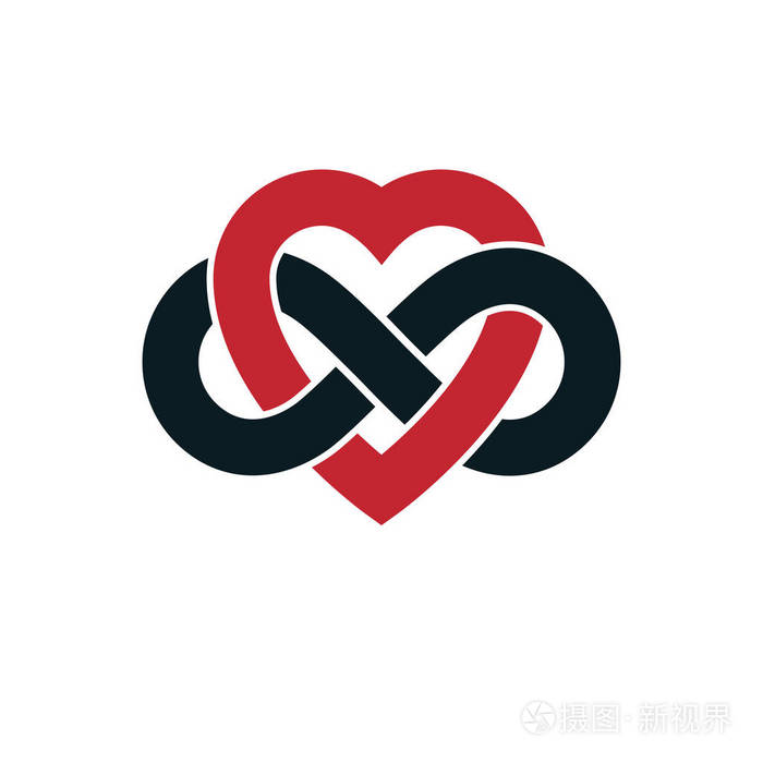 永恒的爱概念矢量符号创建无限循环