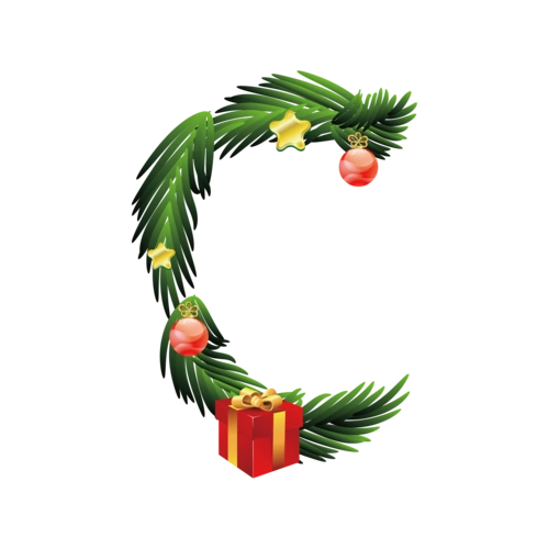 圣诞节礼物字母字体c图片
