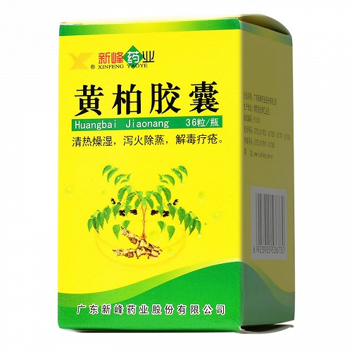 新峰药业 黄柏胶囊 1g*36粒用法用量