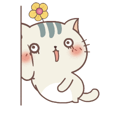 猫咪红脸蛋靠墙小花gif动图_动态图_表情包下载_soogif