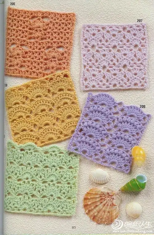 【钩针花样】262款实用毛衣钩针编织图案(附图解)