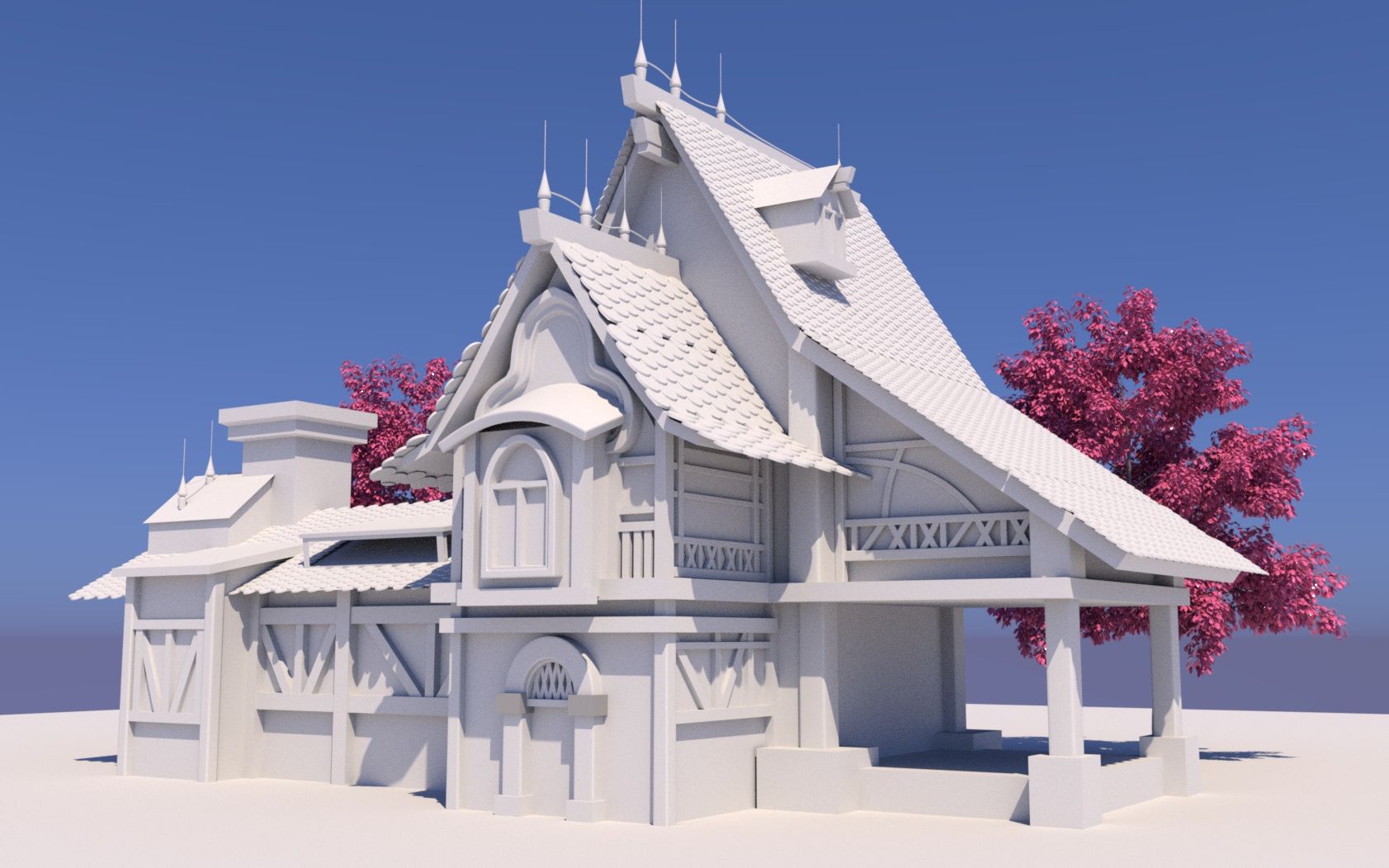 maya场景建模-欧式房子场景建模,从拉box开始,模型基础讲解 场景建模