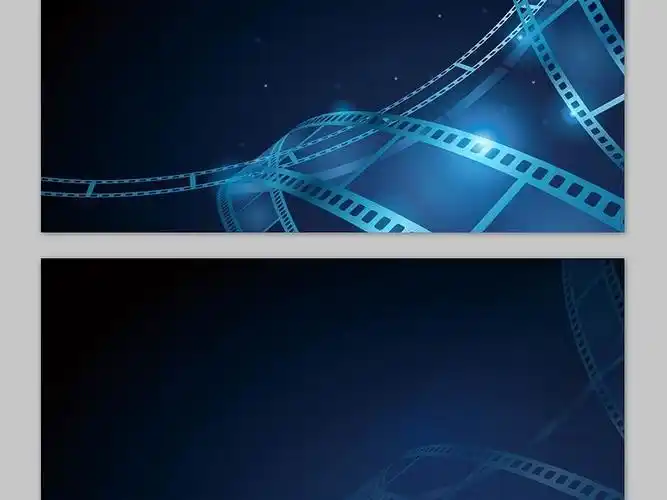 三张蓝色电影胶片ppt背景图片