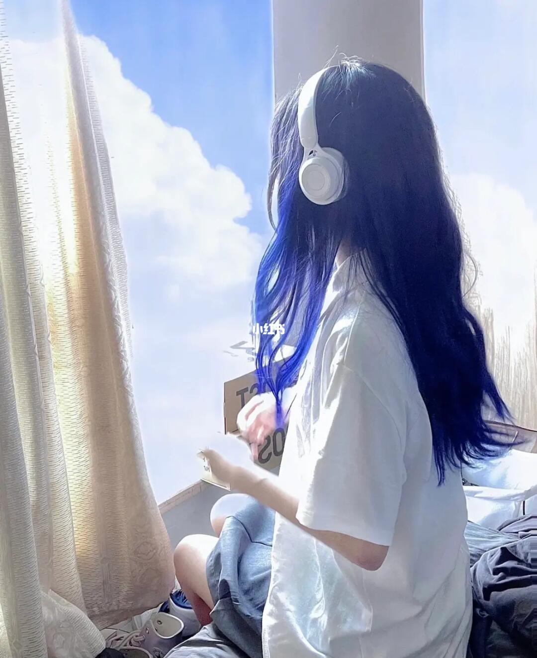 这个属于夏季的发色浅蓝色好看到爆