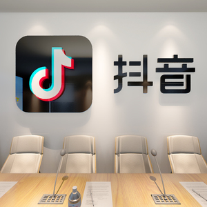 抖音标志logo形象墙背景墙办公室会议室网红直播间亚克力立体墙贴