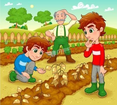 女生妈妈妈妈简笔画拖拉机父亲节爸爸男生种菜耕种花房菜地简笔画菜地