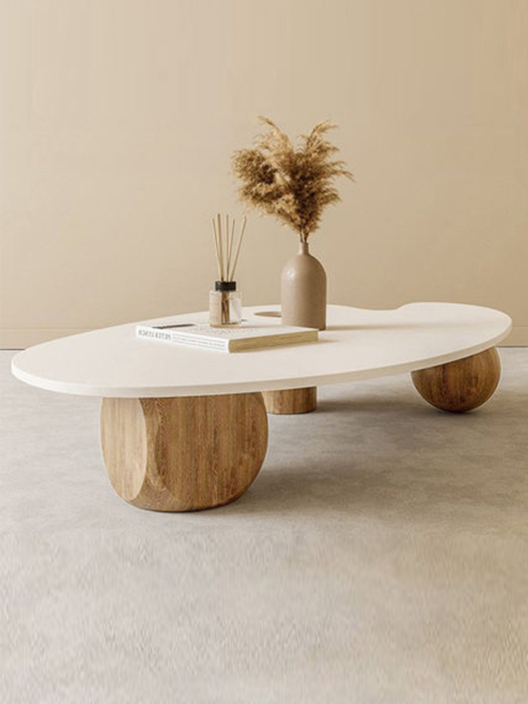 北欧实木侘寂风茶几小户型设计师艺术2021年新款异形创意家具