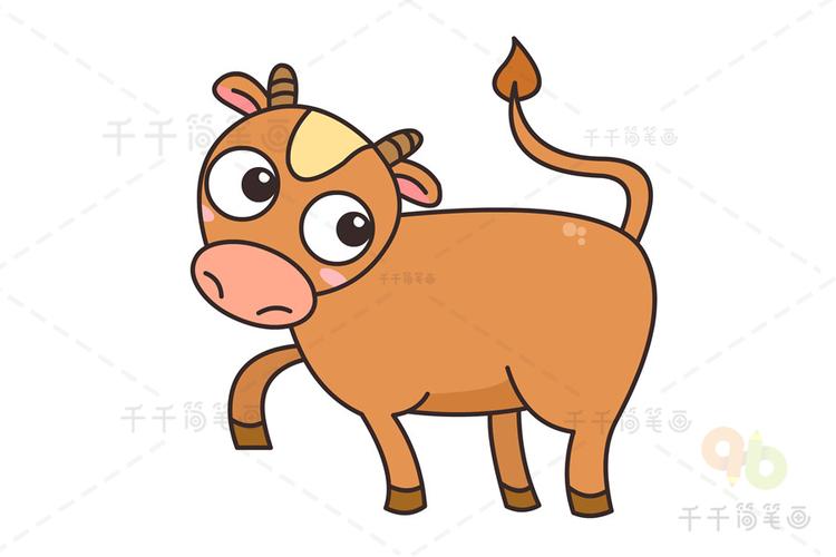 悠闲的小牛简笔画牛简笔画