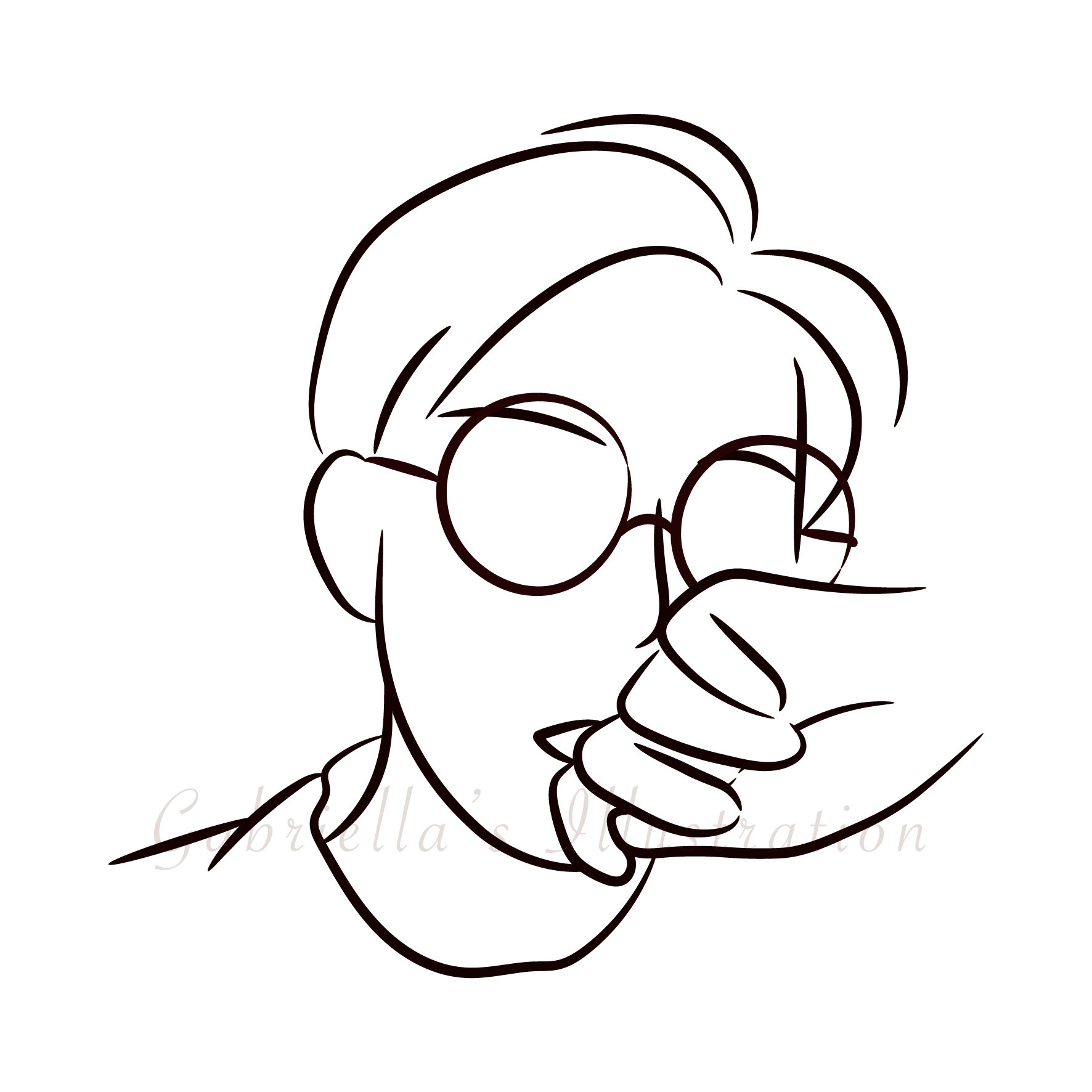 原创头像|线条风系列|戴眼镜的男孩