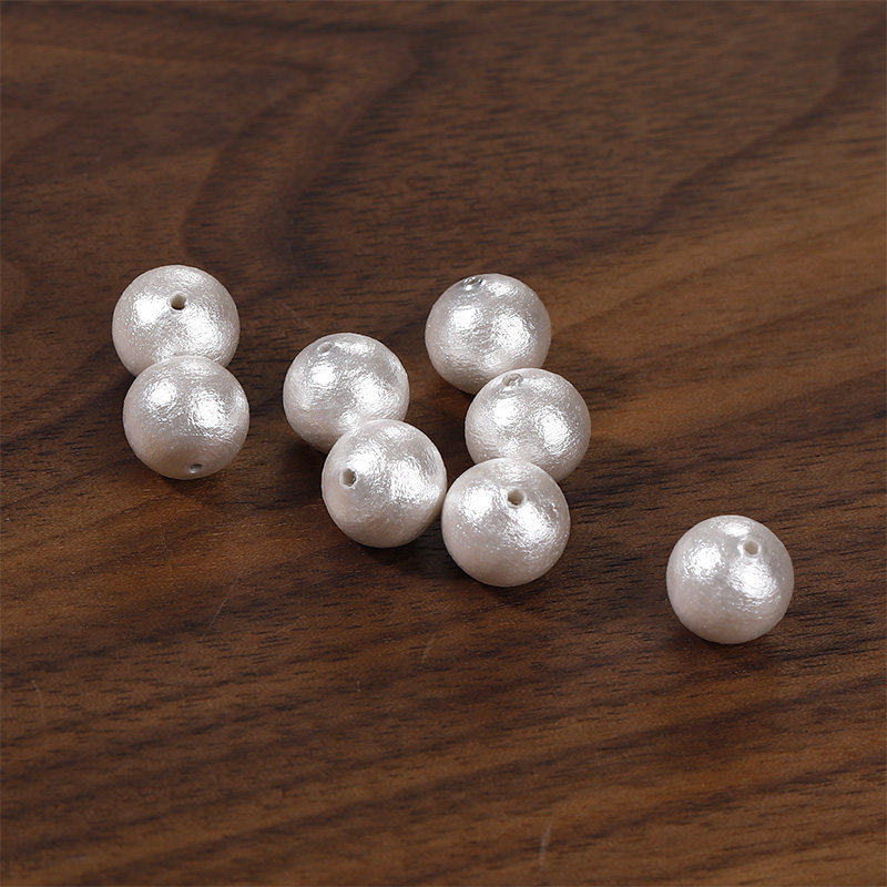 香槟色白色高质感棉花珍珠直孔diy自制珍珠手链项链耳环饰品配件