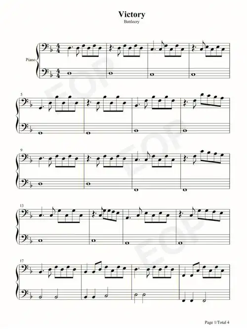 钢琴谱victory