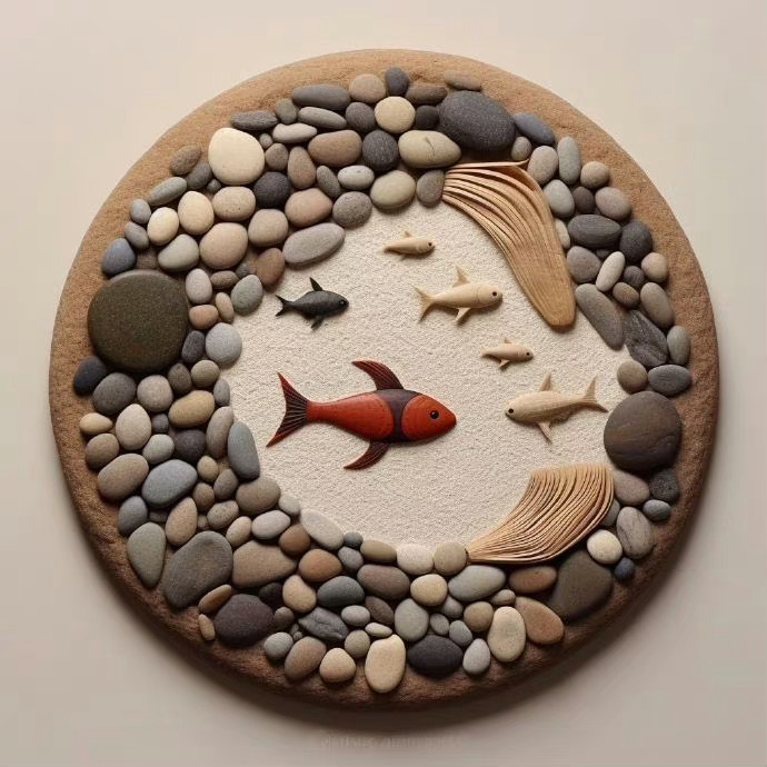 来自艺术家sharon nowlan 676767鹅卵石拼画作品