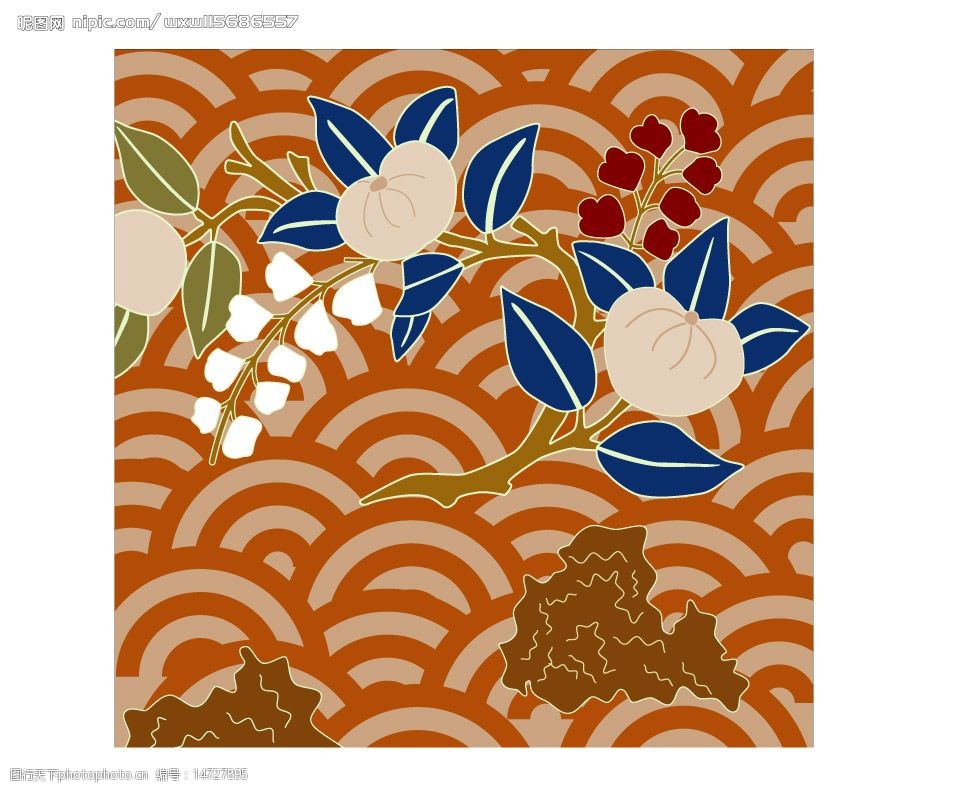 日本传统瓜果图案矢量素材图片