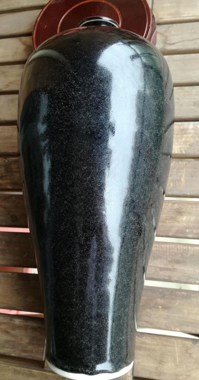 定窑黑釉梅瓶 黑定