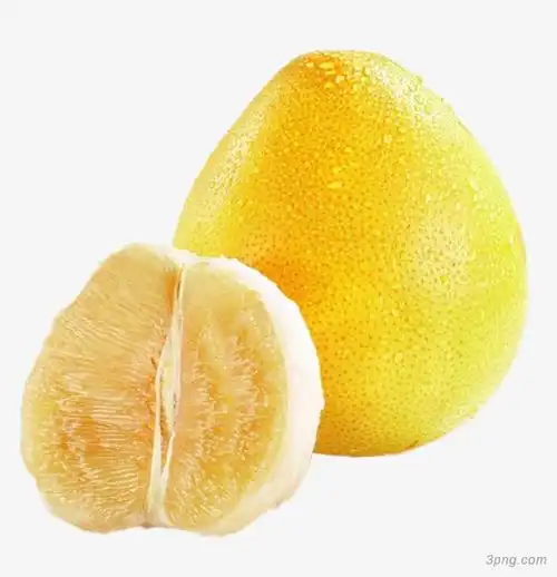 黄色厚皮柚子柚肉png素材透明免抠图片-装饰效果-三元素3png.com