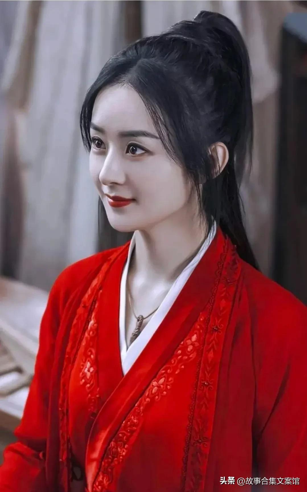 赵丽颖古装剧中的红衣造型,明艳动人,看看吧_笑容_姑娘_泪光