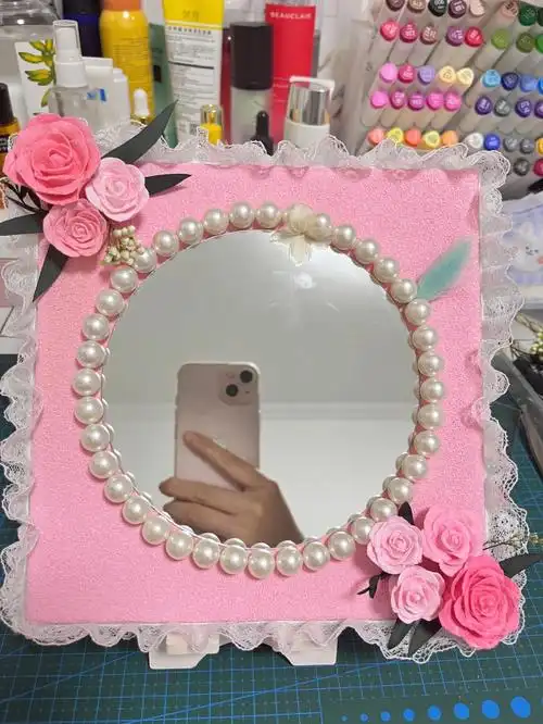 石英砂丙烯画粉色玫瑰