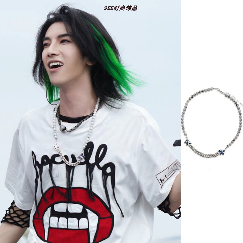 华晨宇演唱会男女情侣金银紫蝴蝶基础项链 颈链锁骨链百搭饰品潮