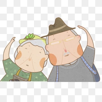 卡通爷爷奶奶 卡通人物 人物特写 老夫妻, 祖父母剪贴画, 卡通祖父母