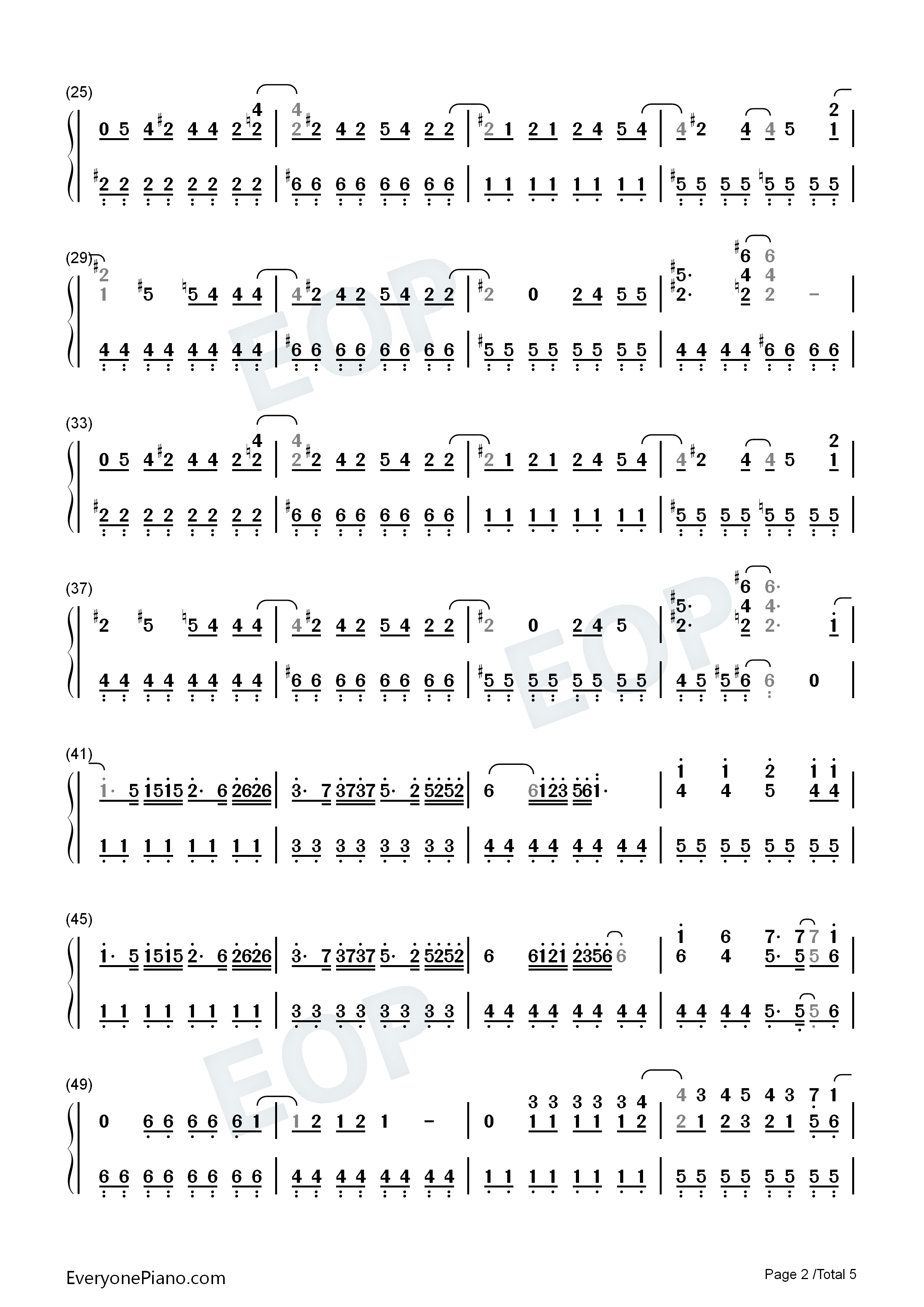 believe-海贼王op2双手简谱预览2