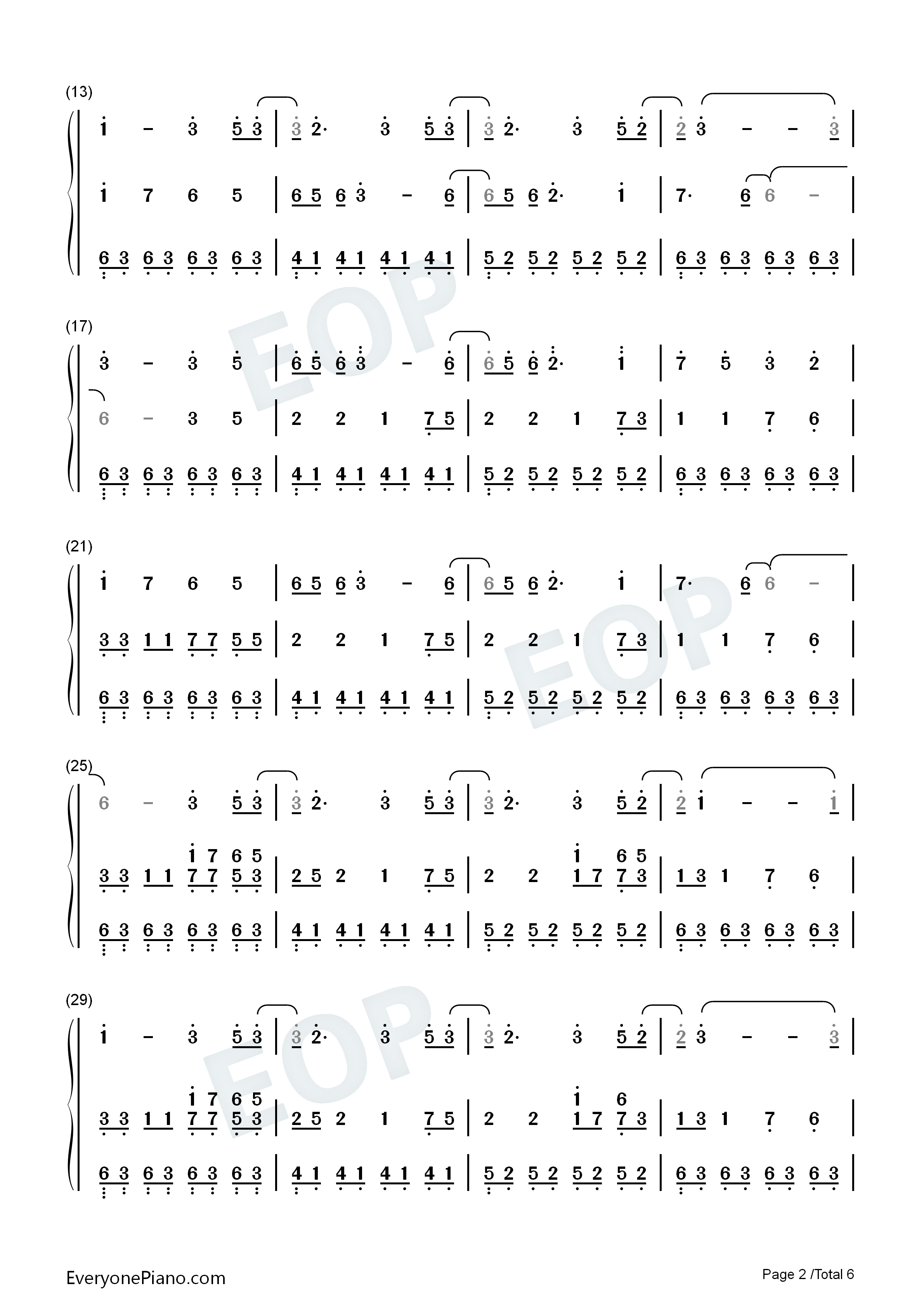 daytime-幻昼双手简谱预览2-钢琴谱文件(五线谱,双手简谱,数字谱,midi