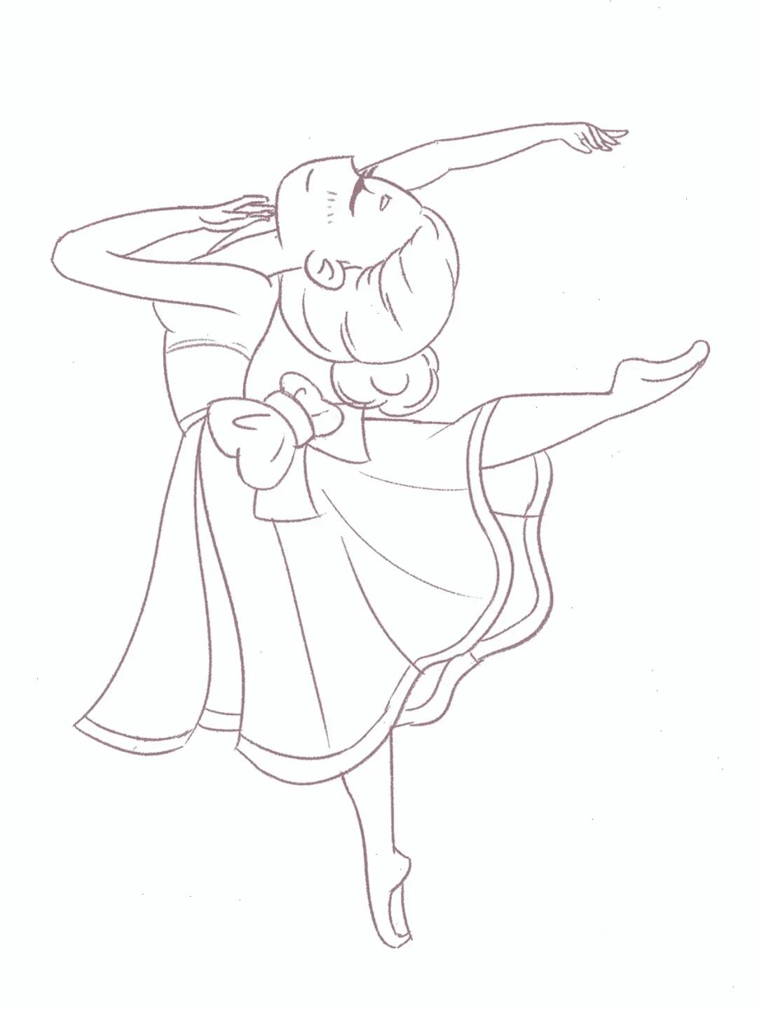 芭蕾舞女孩绘画练习第3天