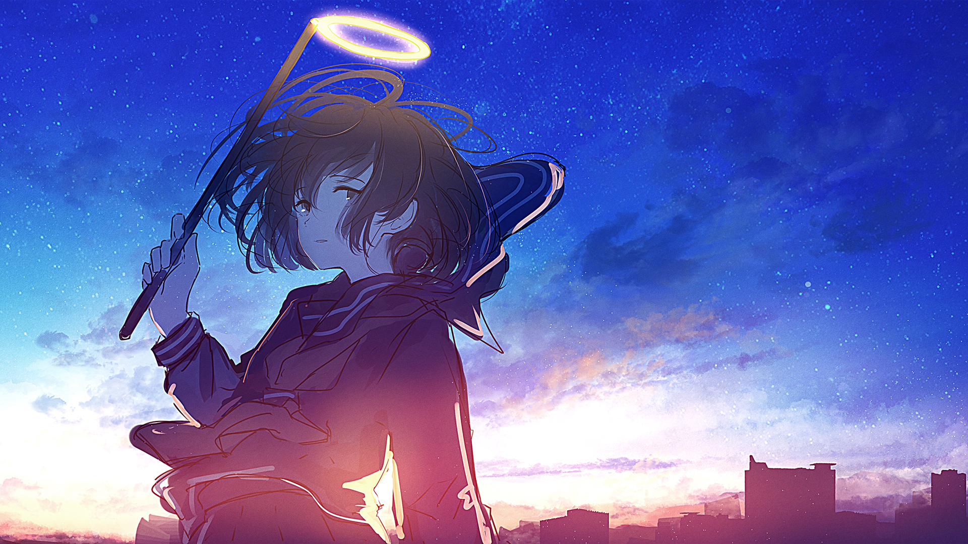 性感动漫美女插画桌面壁纸高清大图预览1920x1080_卡通动漫下载_美桌