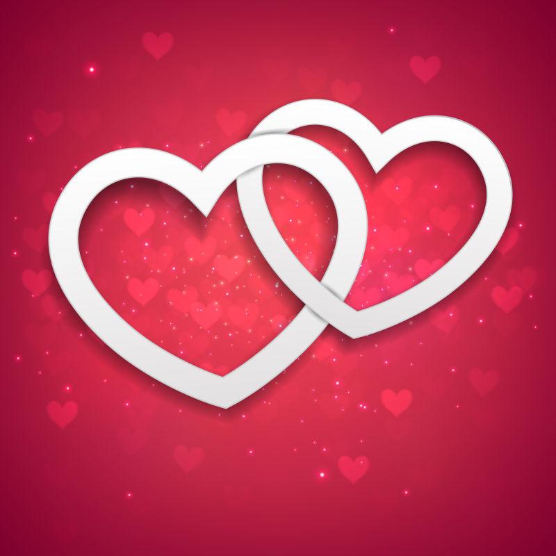 两颗心连在一起心形矢量