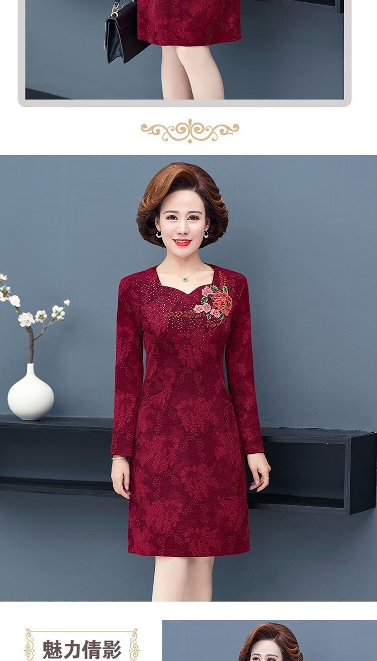 支持国货现货威乐思春秋冬季新款婚礼妈妈装旗袍礼服喜婆婆结婚宴