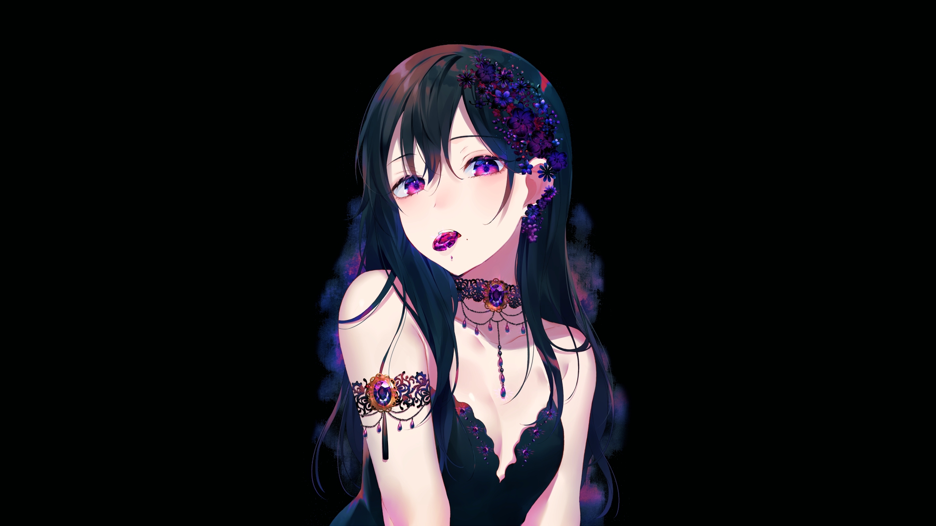 动漫美女性感插画桌面壁纸