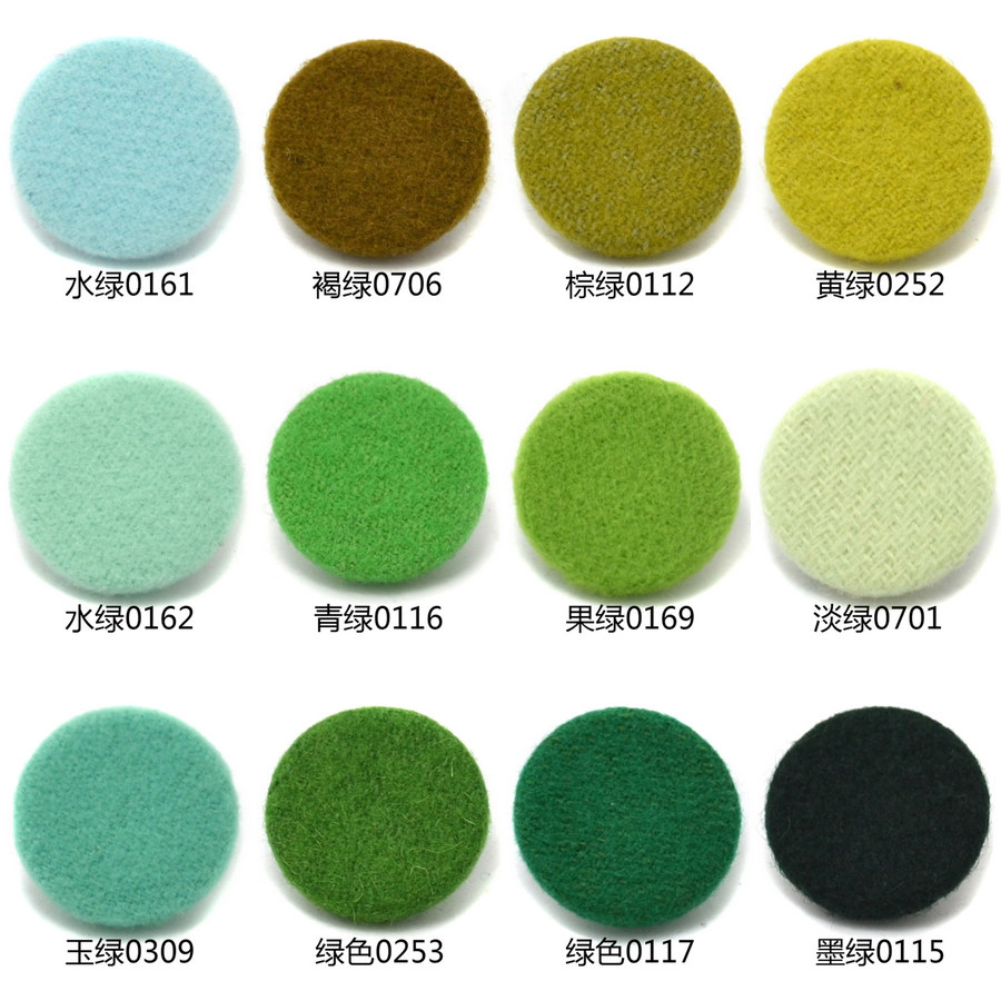 热销军绿色大衣_墨绿色毛呢平面包布纽扣 军绿色大衣呢绒平板型扣子