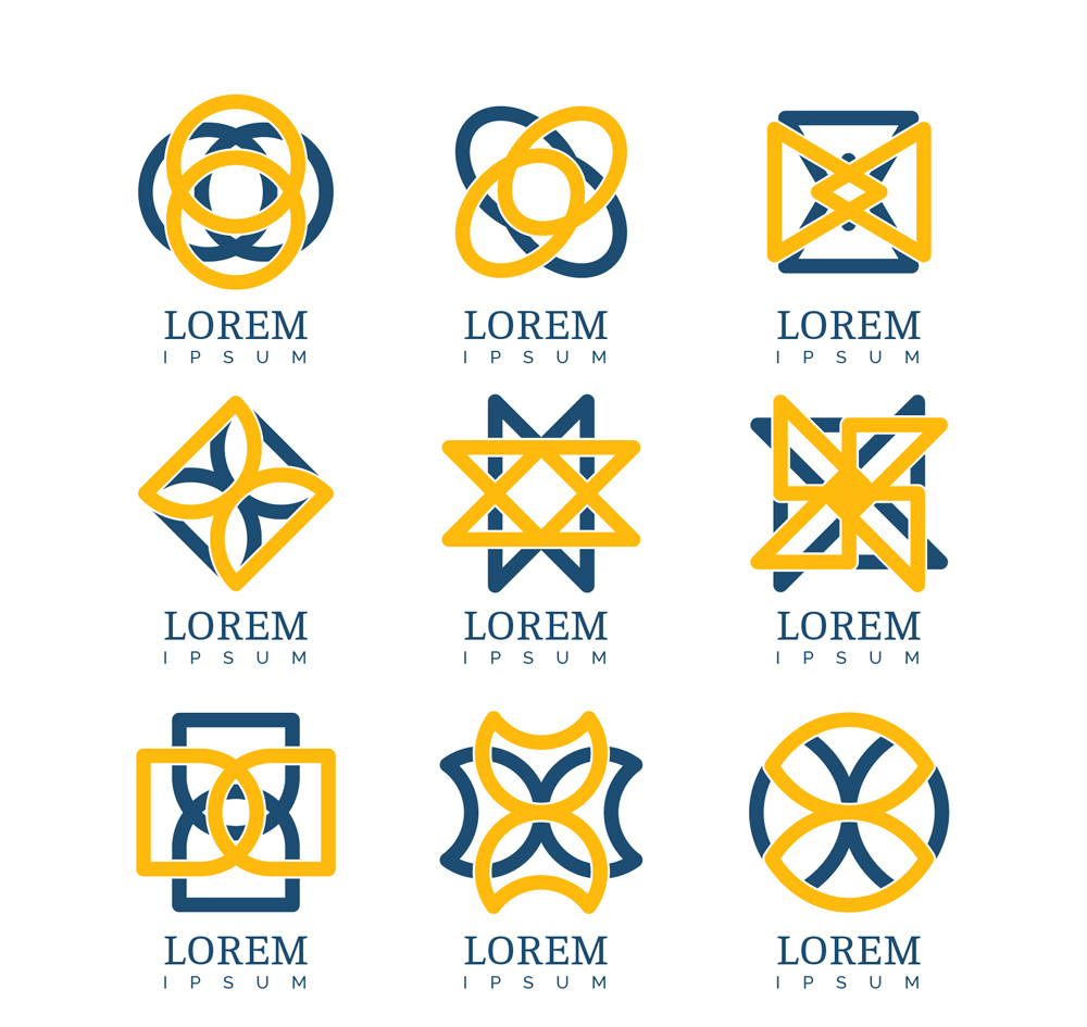 9款创意花型标志矢量素材