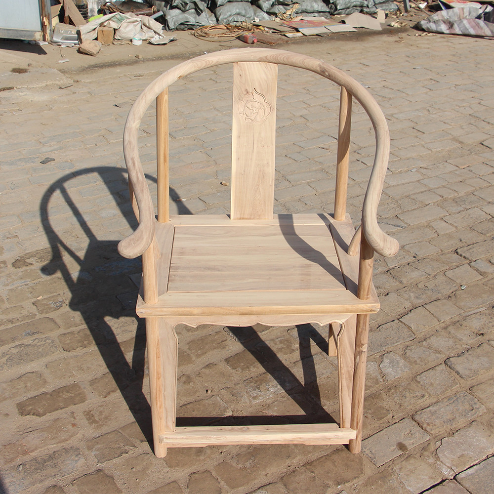 北方老榆木仿古家具靠背椅实木凳