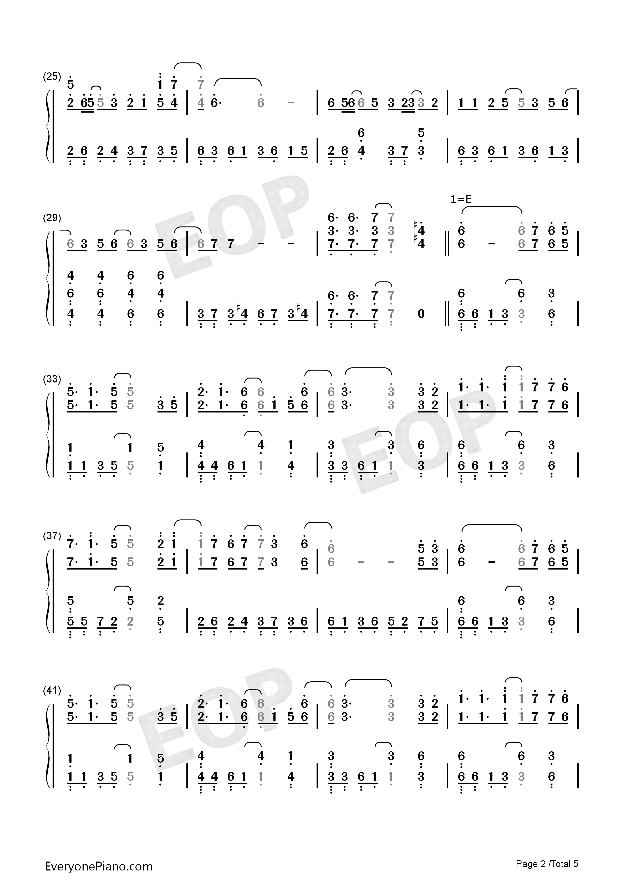 月若流金-杀破狼主题曲双手简谱预览2-钢琴谱文件(五线谱,双手简谱