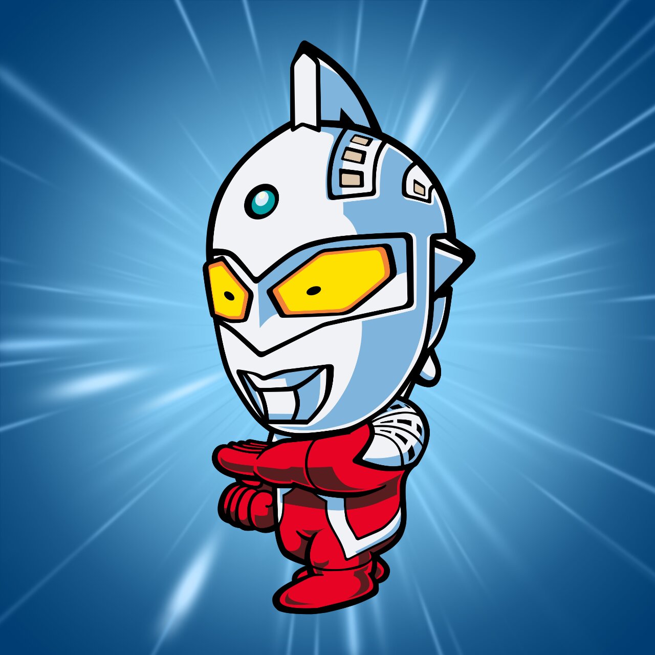 q版奥特曼头像 原图很模糊,重新绘制了一下.