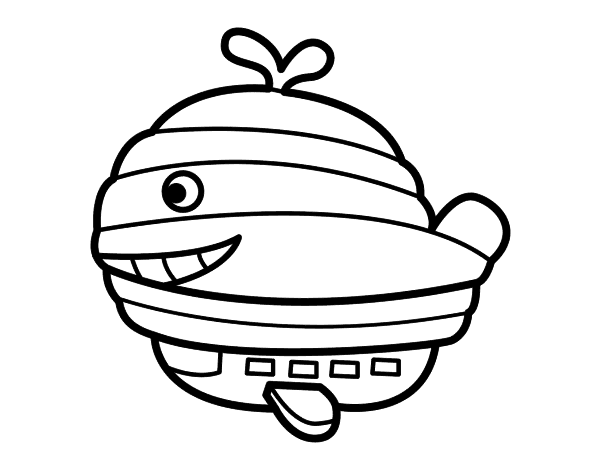 鲸鱼飞艇简笔画图片