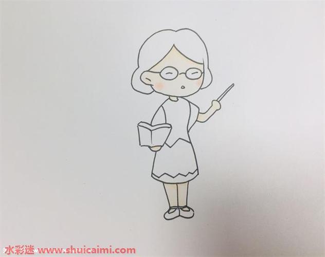 语文老师怎么画语文老师简笔画简单又漂亮彩色