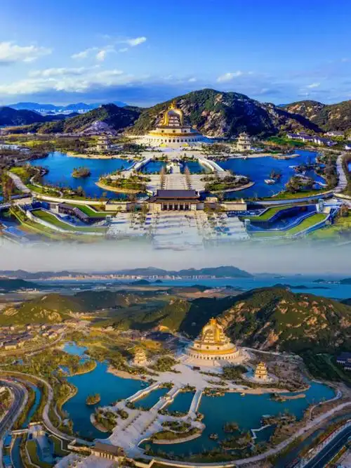 遥望普陀山人间清净地打卡观音法界观音村