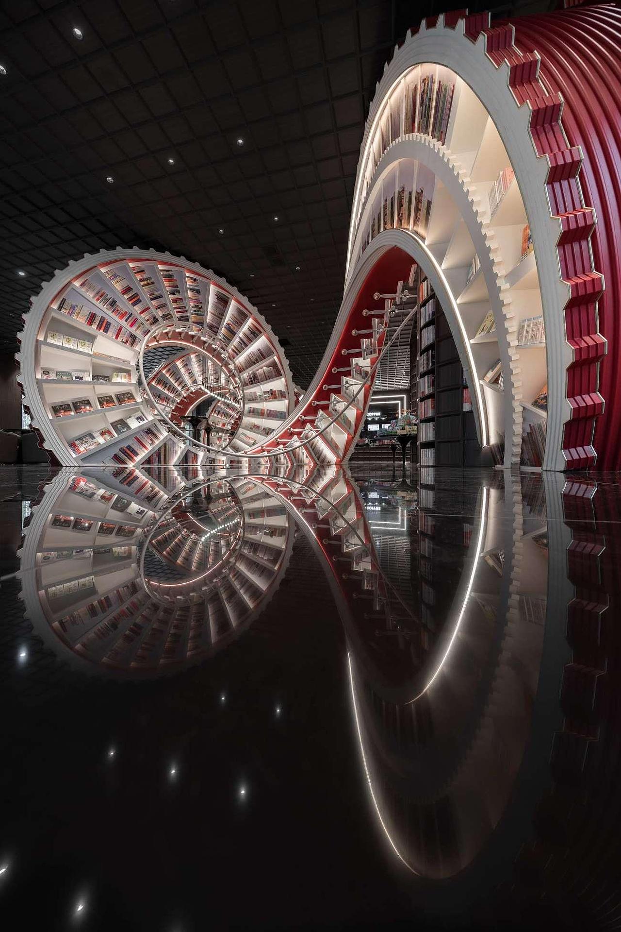 让消费者从室外也能欣赏这个依托于巨大艺术装置的零售空间,框景的