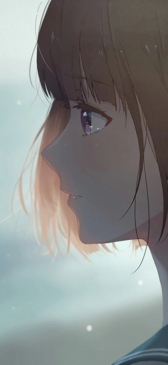 动漫美女眼泪侧脸