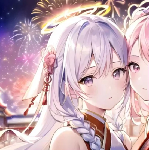 紫粉配闺蜜头像