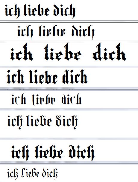 求把这几个字母转换成哥特字体.