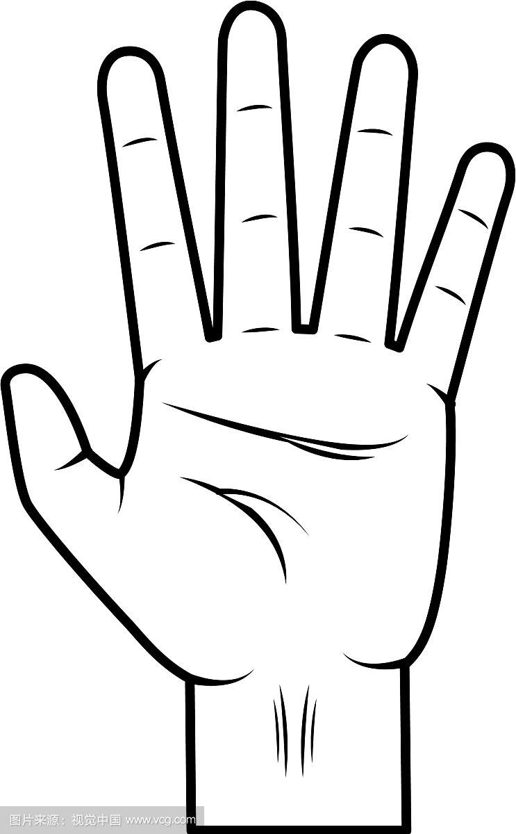 手伸出五指