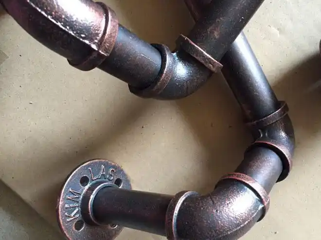 酒吧咖啡馆展厅创意复古工业风水管镀锌管层架置物架墙壁展示架