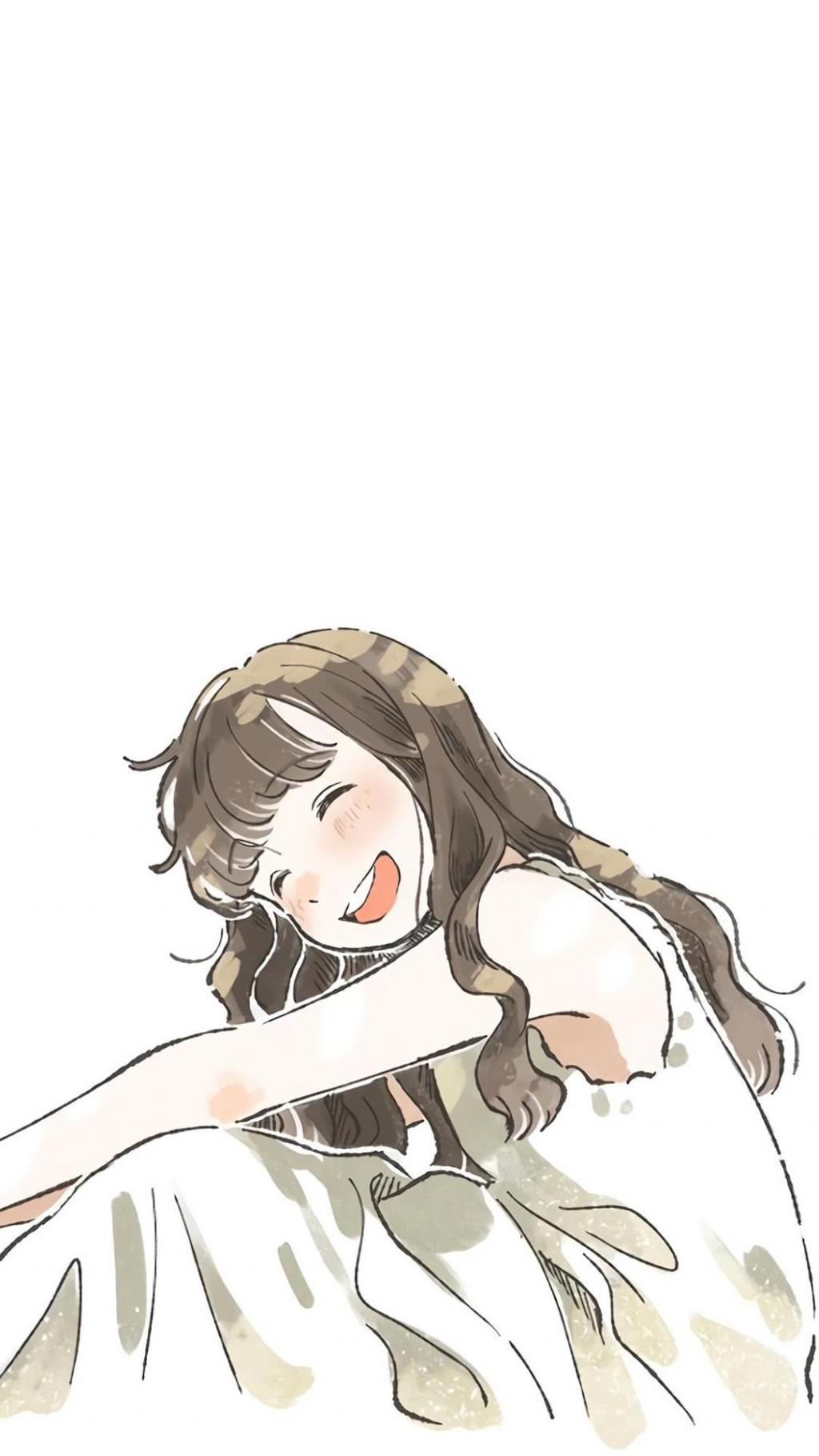 治愈系动漫少女清新甜美手绘插画