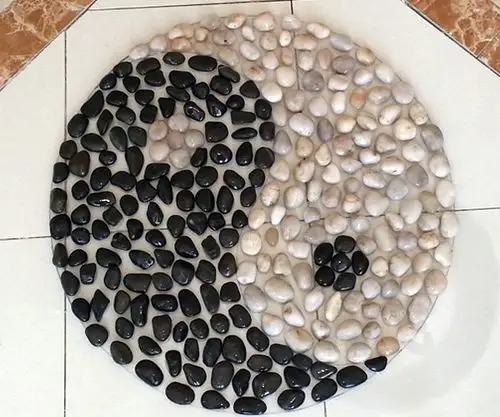 天然五彩雨花石鹅卵石足底按摩垫/长形穴位保健防滑浴室石子路