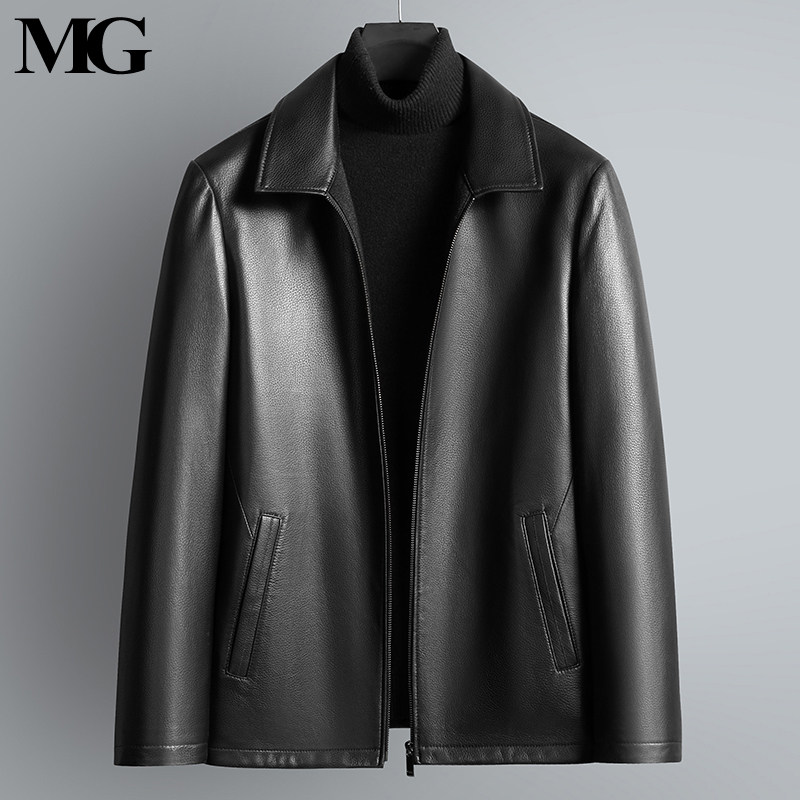 mcgraw男装旗舰店-mg2021高档商务皮衣男真皮