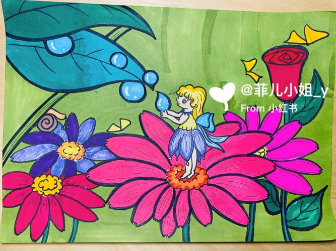 安徒生童话故事系列绘画——拇指姑娘儿童画#儿童画  #拇指姑娘